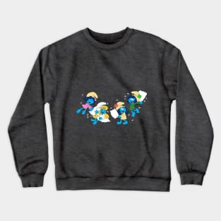 Smurf Girls Pillow Fight Crewneck Sweatshirt